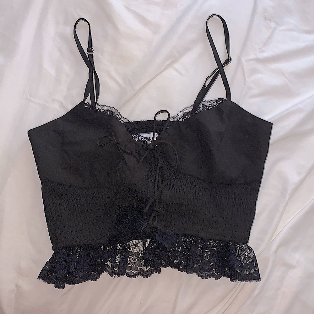 Tiger Mist black crop top
